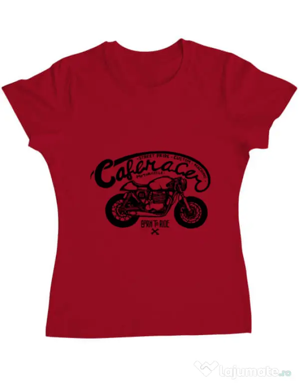 Tricou ADLER dama Caferacer Rosu