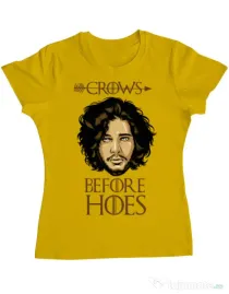 Tricou ADLER dama Crows Before Hoes Galben