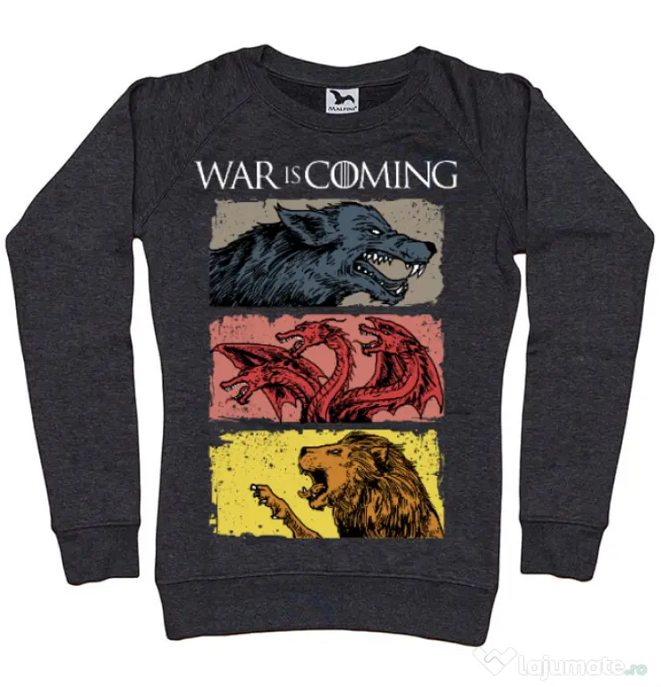 Bluza ADLER dama War is coming Negru melanj