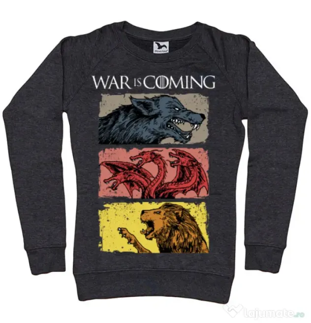 Bluza ADLER dama War is coming Negru melanj