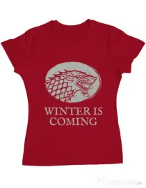 Tricou ADLER dama Winter is coming Stark Rosu