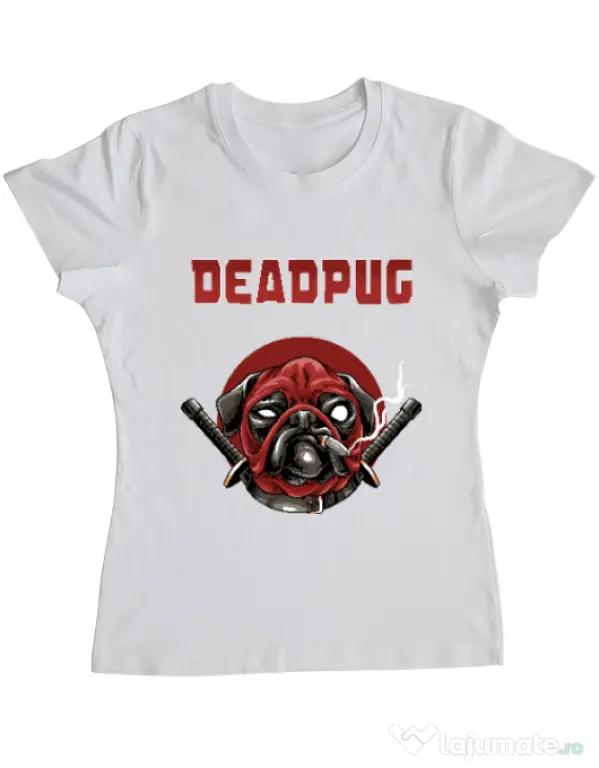 Tricou ADLER dama Deadpug Alb