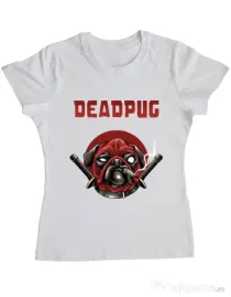 Tricou ADLER dama Deadpug Alb