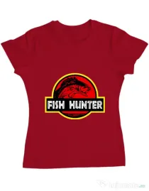 Tricou ADLER dama Fish hunter Rosu