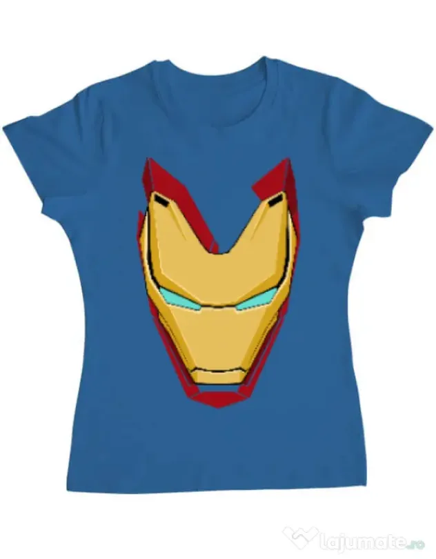 Tricou ADLER dama Iron man mask Albastru azuriu