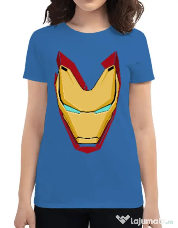 Tricou ADLER dama Iron man mask Albastru azuriu
