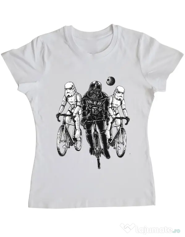 Tricou ADLER dama Star bikers Alb
