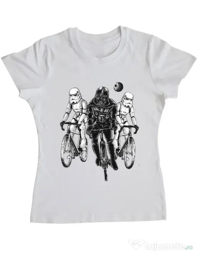 Tricou ADLER dama Star bikers Alb