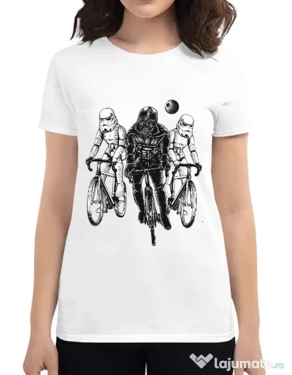 Tricou ADLER dama Star bikers Alb