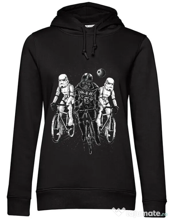 Hoodie dama cu gluga Star bikers Negru