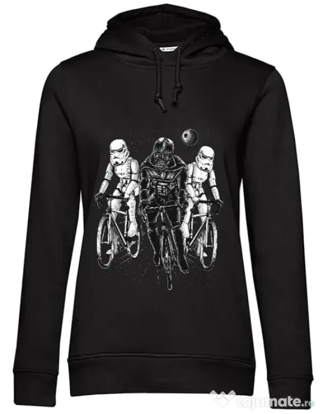 Hoodie dama cu gluga Star bikers Negru