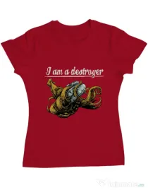 Tricou ADLER dama Destroyer Rosu