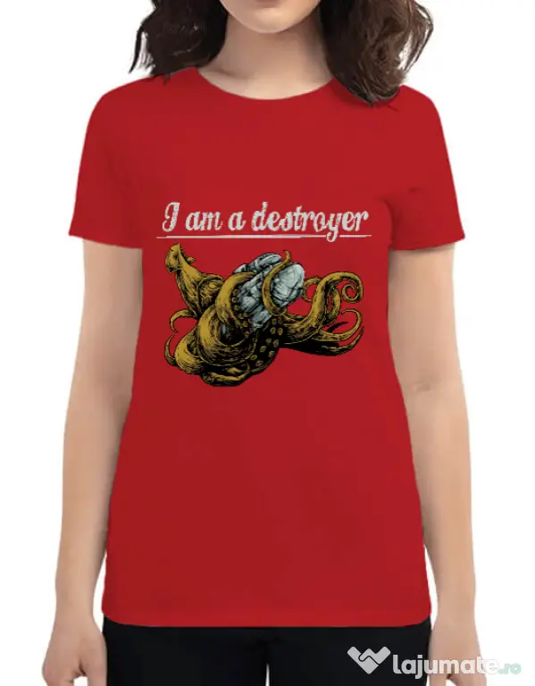 Tricou ADLER dama Destroyer Rosu