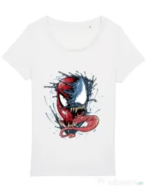 Tricou STANLEY STELLA dama Venom vs Spiderman Alb