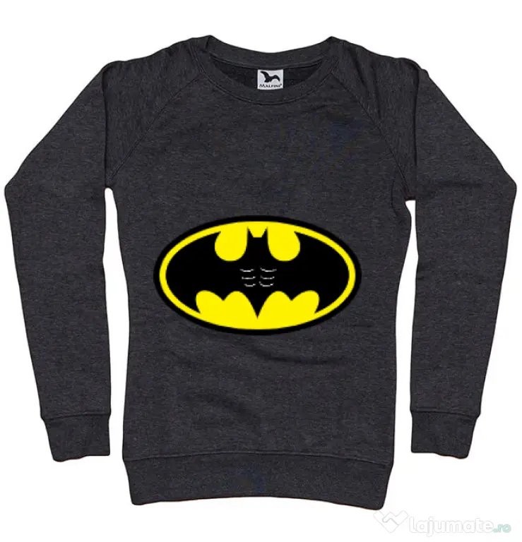 Bluza ADLER dama Six pack Batman Negru melanj