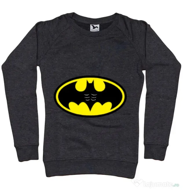 Bluza ADLER dama Six pack Batman Negru melanj