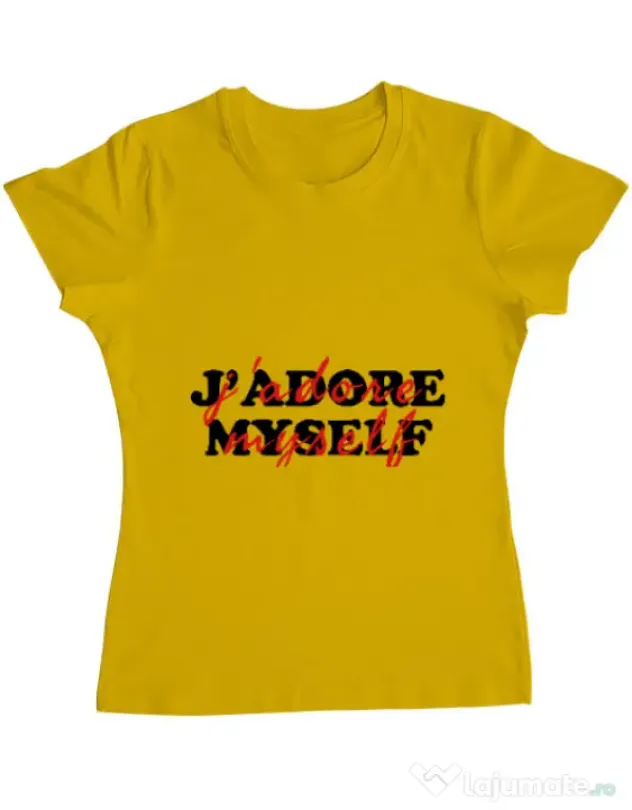 Tricou ADLER dama I love myself Galben