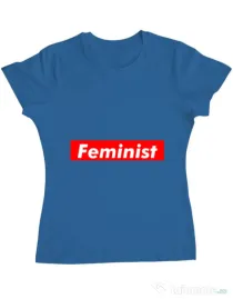 Tricou ADLER dama Feminist Albastru azuriu