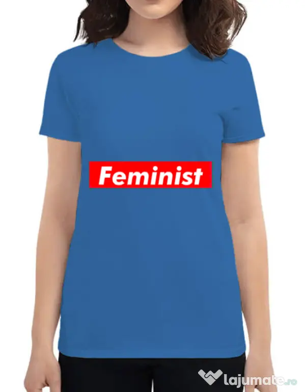 Tricou ADLER dama Feminist Albastru azuriu