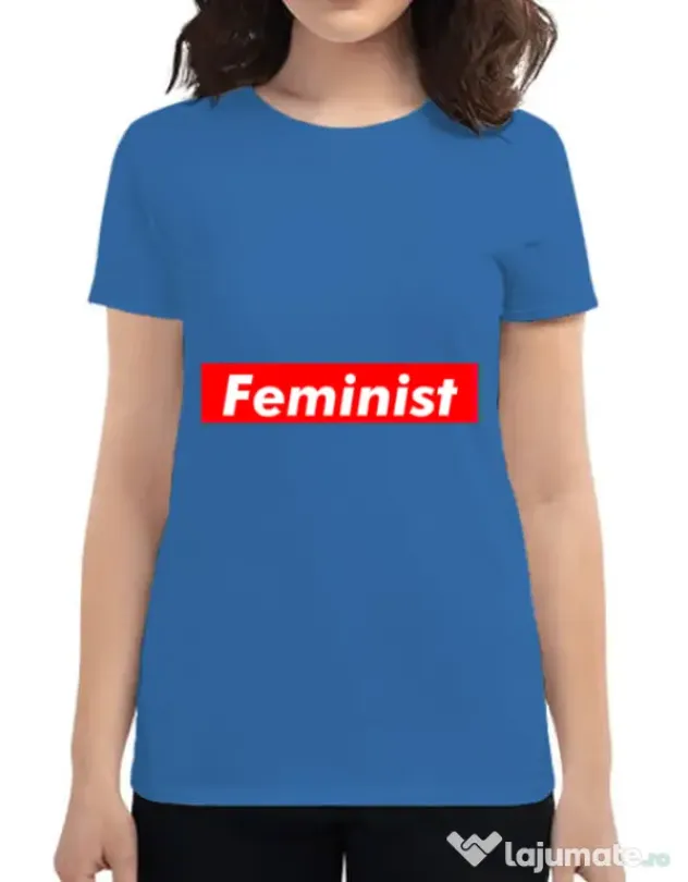 Tricou ADLER dama Feminist Albastru azuriu
