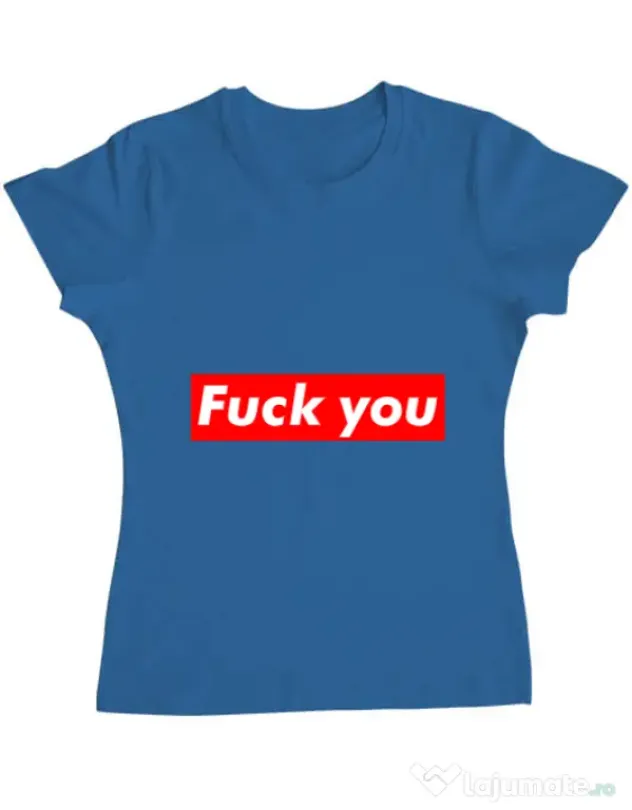 Tricou ADLER dama Fuck you Albastru azuriu