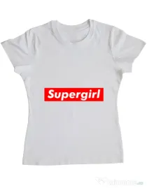 Tricou ADLER dama Supergirl Alb