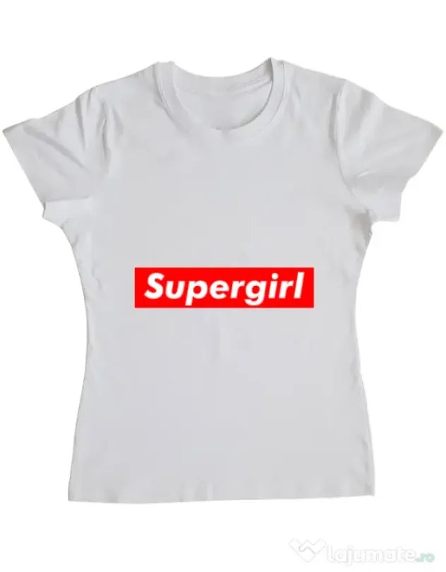 Tricou ADLER dama Supergirl Alb