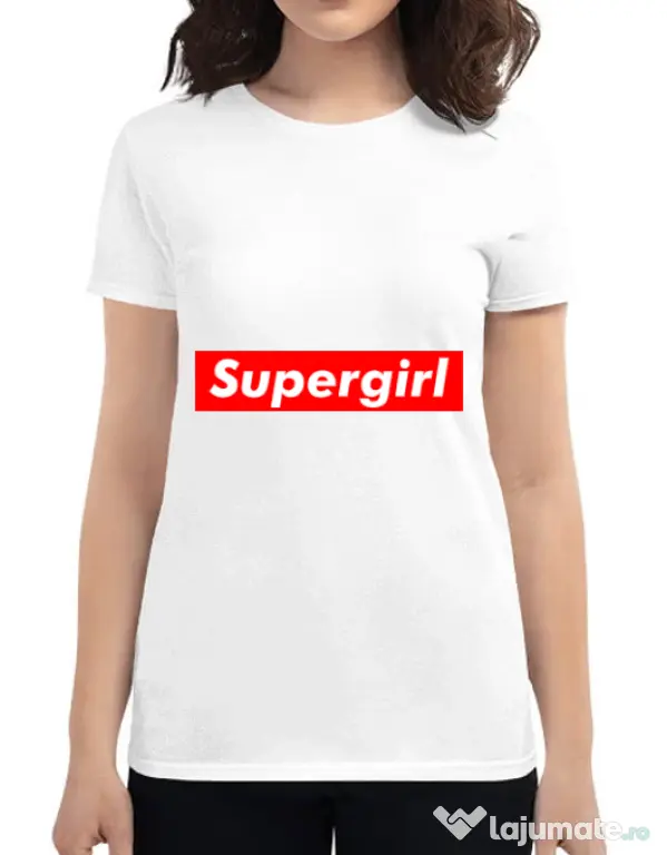 Tricou ADLER dama Supergirl Alb