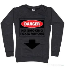 Bluza ADLER dama Danger No Smoking Negru melanj