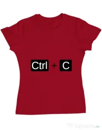 Tricou ADLER dama Ctrl Copy Rosu