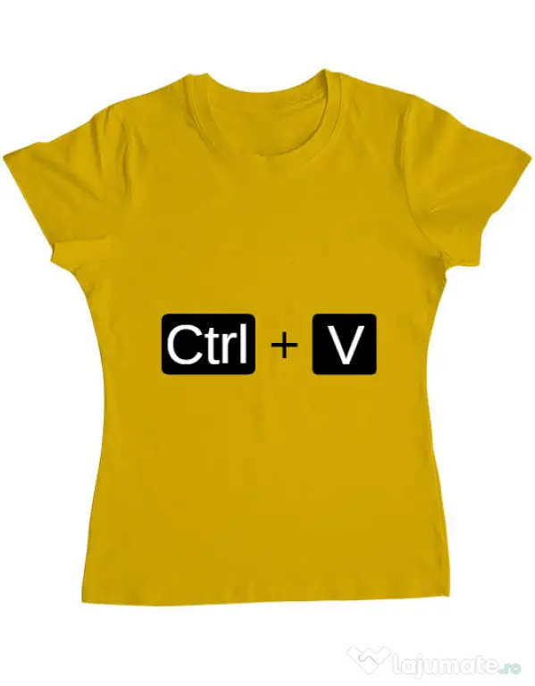 Tricou ADLER dama Ctrl Paste Galben