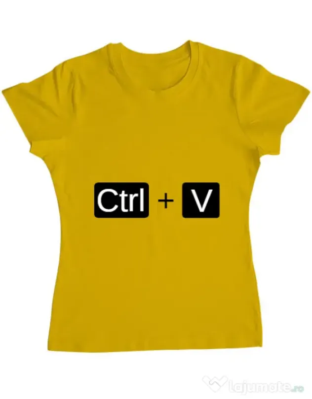 Tricou ADLER dama Ctrl Paste Galben