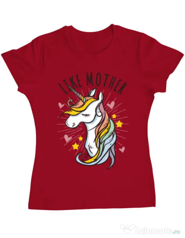 Tricou ADLER dama Like mother Rosu