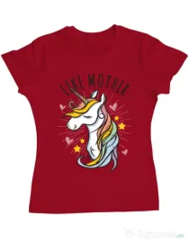 Tricou ADLER dama Like mother Rosu