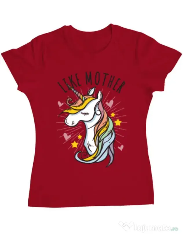 Tricou ADLER dama Like mother Rosu