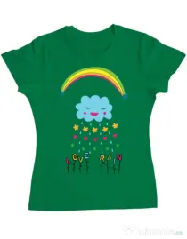Tricou ADLER dama Love rain Verde mediu