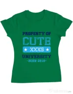 Tricou ADLER dama Cute university Verde mediu