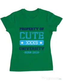 Tricou ADLER dama Cute university Verde mediu