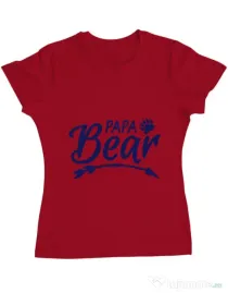 Tricou ADLER dama Papa bear Rosu