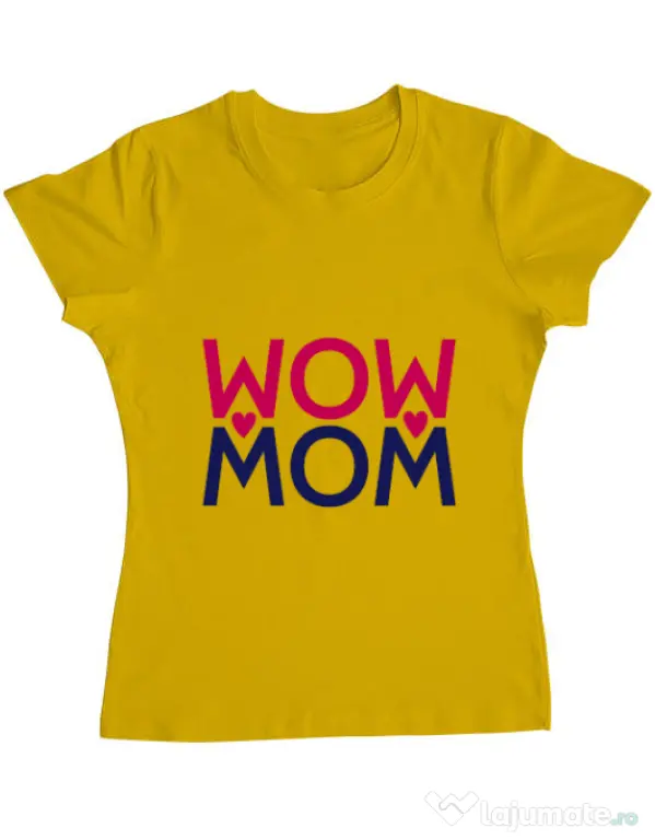 Tricou ADLER dama Wow mom Galben
