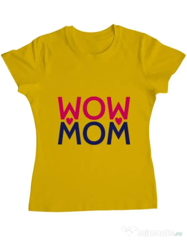 Tricou ADLER dama Wow mom Galben