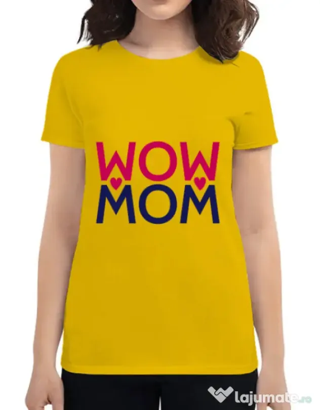Tricou ADLER dama Wow mom Galben