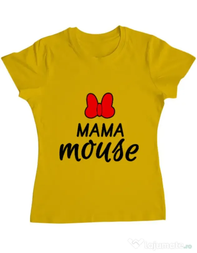 Tricou ADLER dama Mama mouse Galben