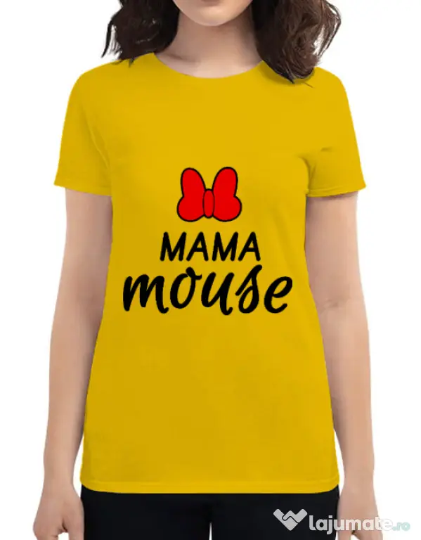 Tricou ADLER dama Mama mouse Galben