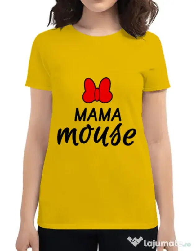 Tricou ADLER dama Mama mouse Galben