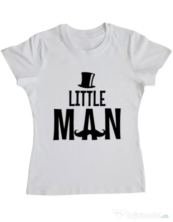 Tricou ADLER dama Little man Alb