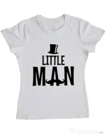 Tricou ADLER dama Little man Alb
