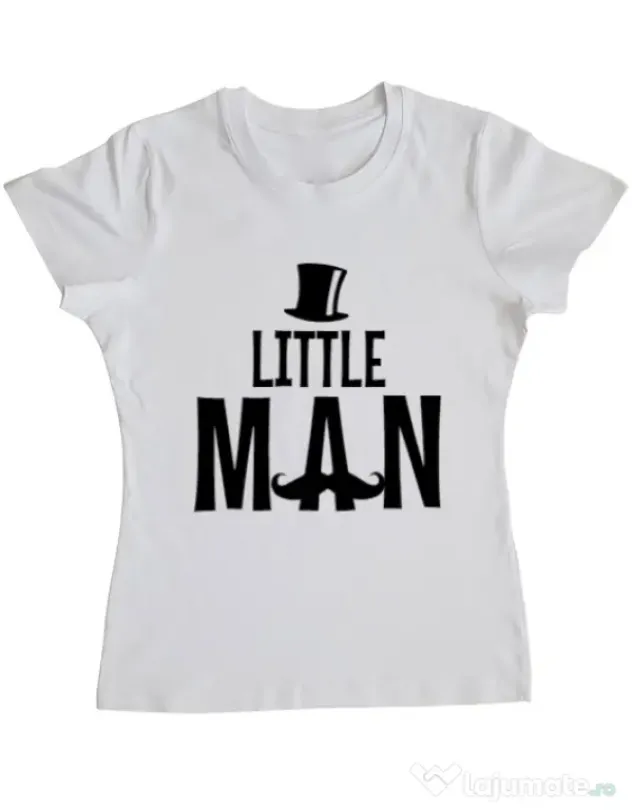 Tricou ADLER dama Little man Alb