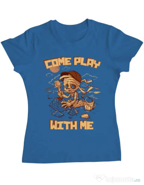 Tricou ADLER dama Come play with me Albastru azuriu
