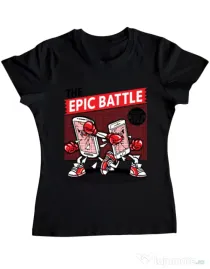 Tricou ADLER dama Epic battle Negru